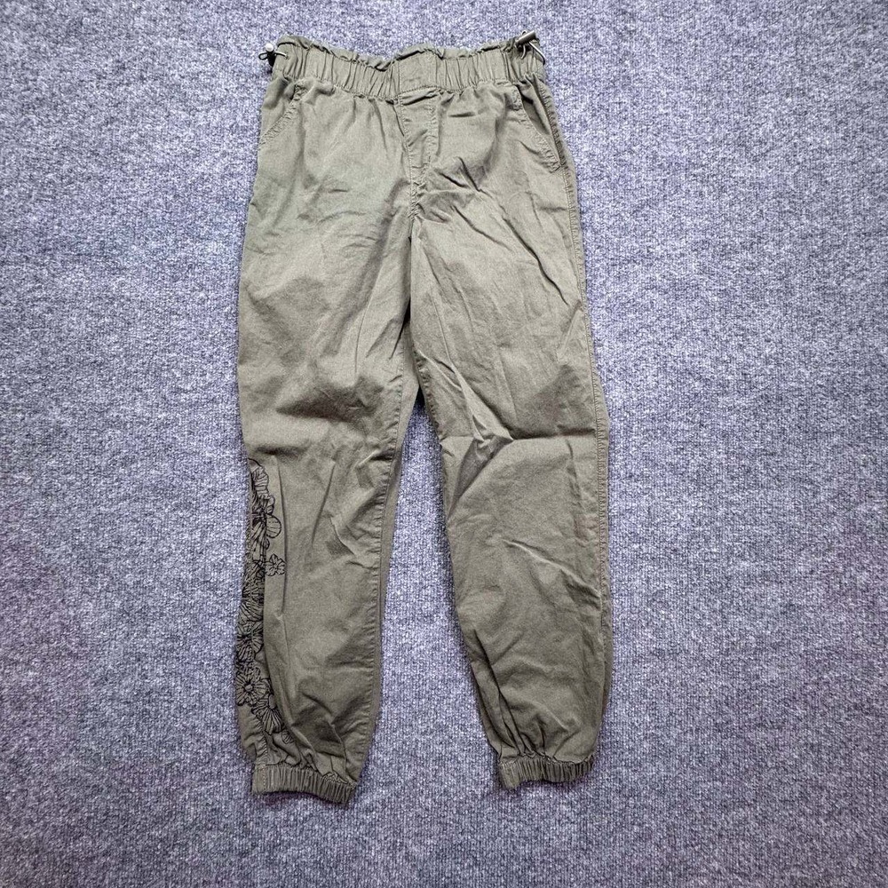 Vanilla Star Jogger Pants Kids 12 Green‎ Floral Graphic Paperbag Waist